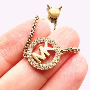 Michael Kors Gold Slider Bracelet with Pave Crystals
